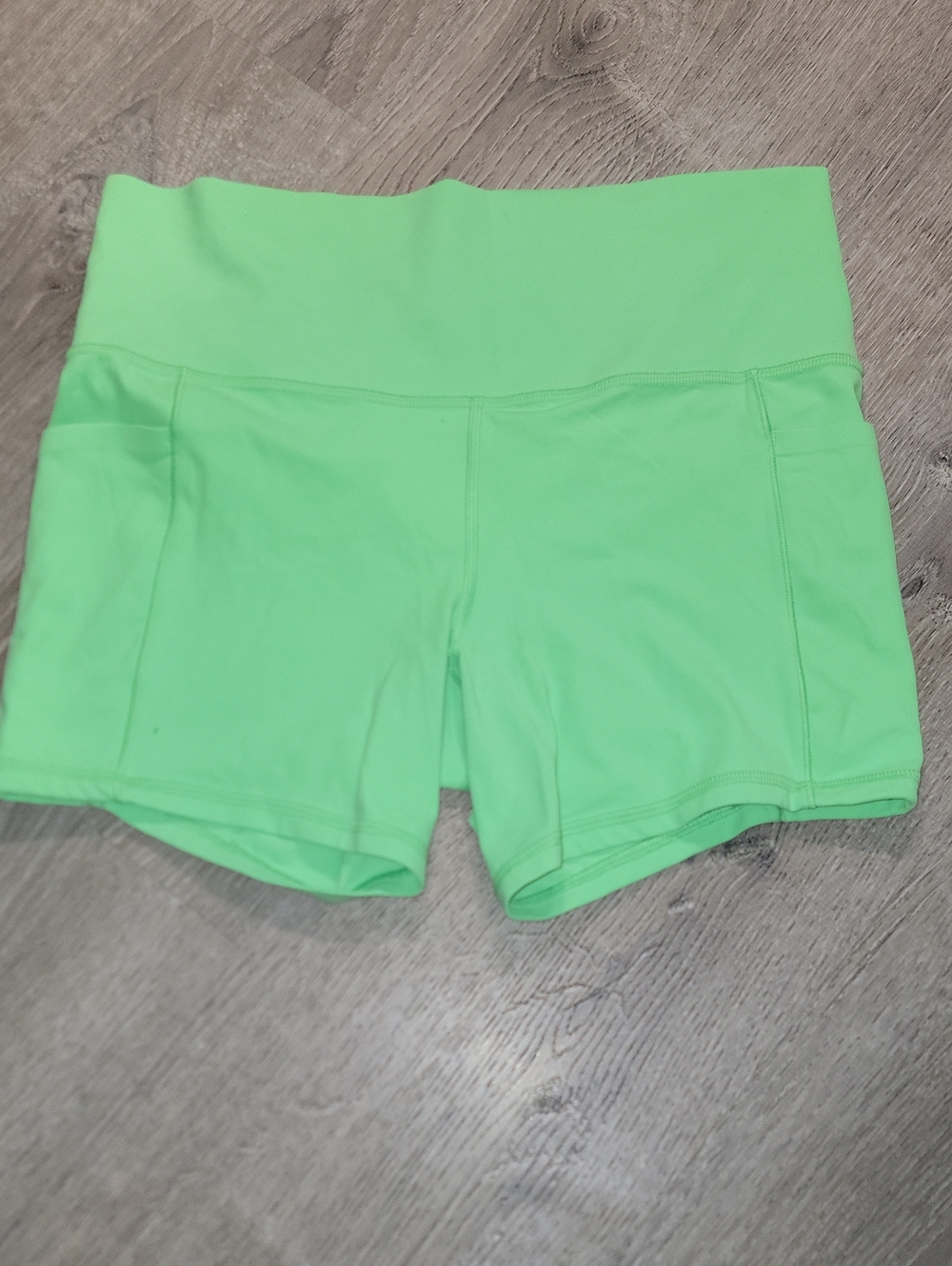 Athleta Neon Green High-Rise Bike Shorts